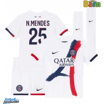 Paris Saint-Germain Nuno Mendes #25 Bortedraktsett Barn 2025-26 Kortermet (+ Korte bukser)